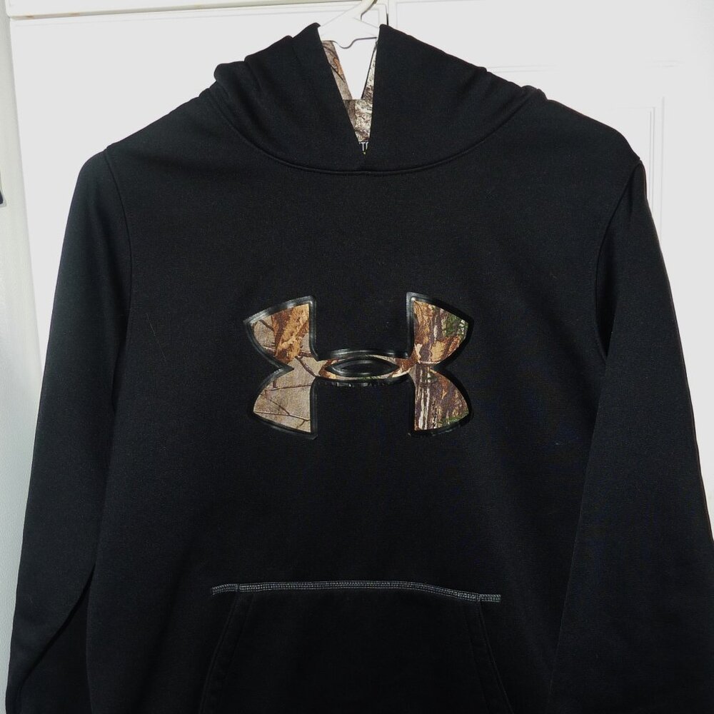 Exc. Condition YOUTH Under Armour Hoodie Hooded Pullover Camo Trim YOUTH XL